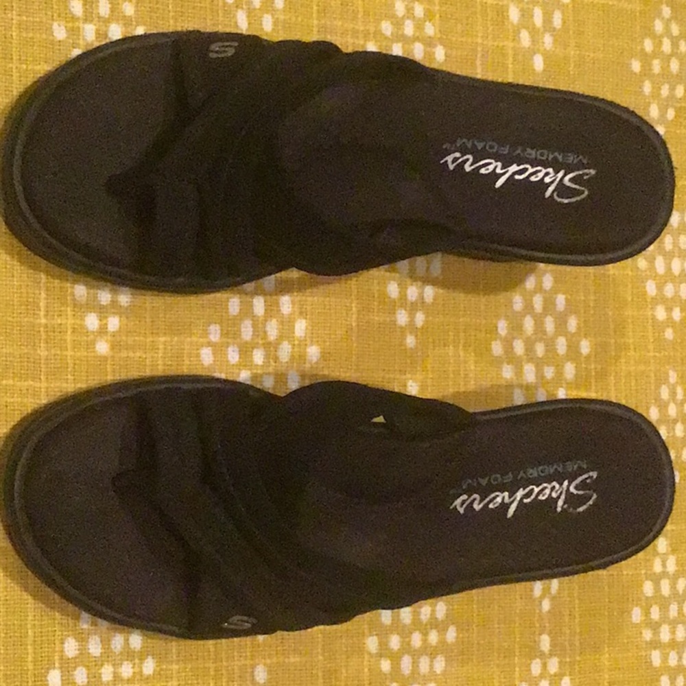 Black wedge sandals